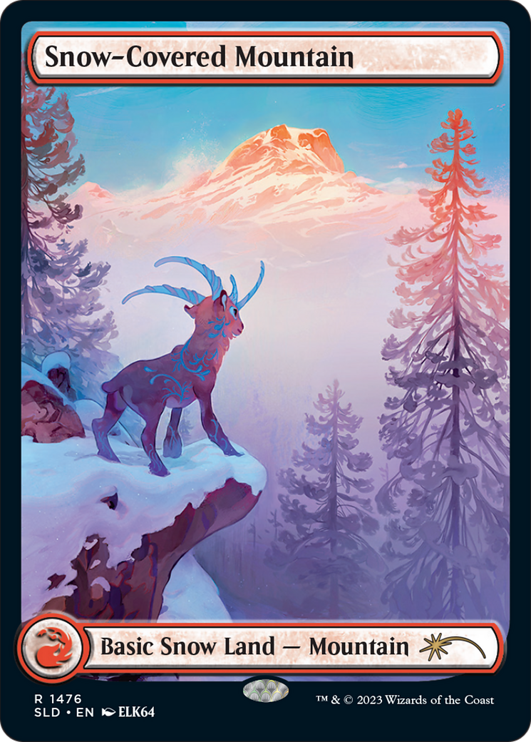 Snow-Covered Mountain (1476) (Rainbow Foil) [Secret Lair Drop Series] | Arkham Games and Comics