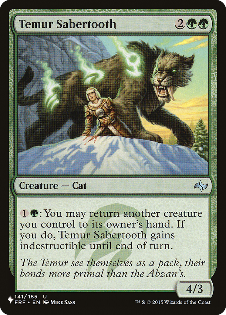 Temur Sabertooth [The List] | Arkham Games and Comics