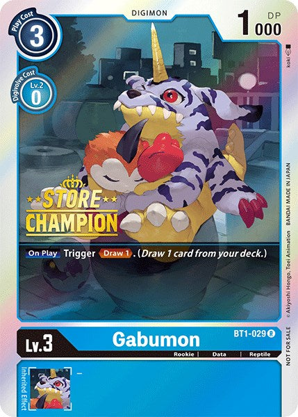 Gabumon [BT1-029] (Store Champion) [Release Special Booster Promos] | Arkham Games and Comics
