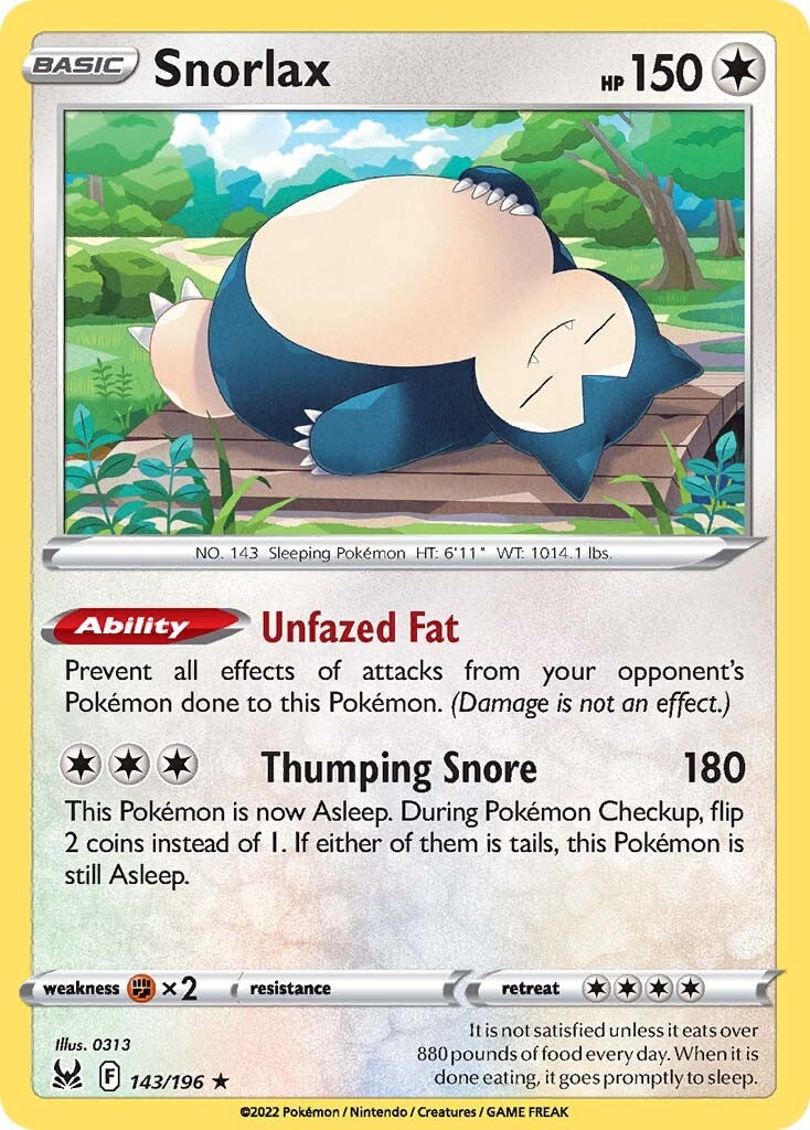 Snorlax (143/196) [Sword & Shield: Lost Origin] | Arkham Games and Comics