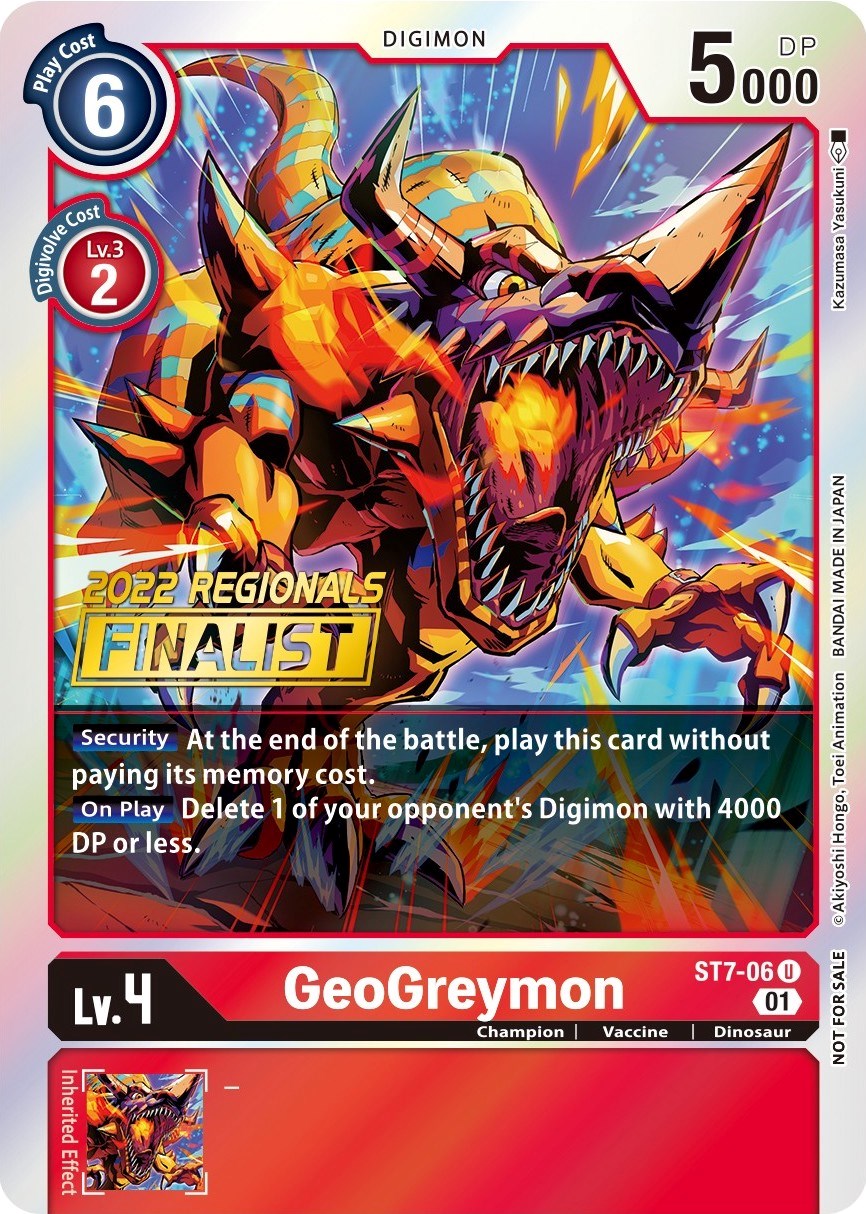 GeoGreymon [ST7-06] (2022 Championship Offline Regional) (Online Finalist) [Starter Deck: Gallantmon Promos] | Arkham Games and Comics