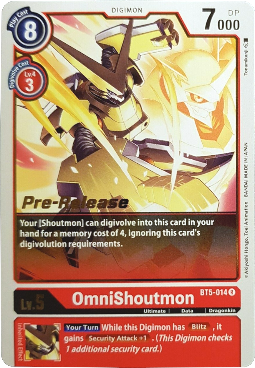 OmniShoutmon [BT5-014] [Battle of Omni Pre-Release Promos] | Arkham Games and Comics