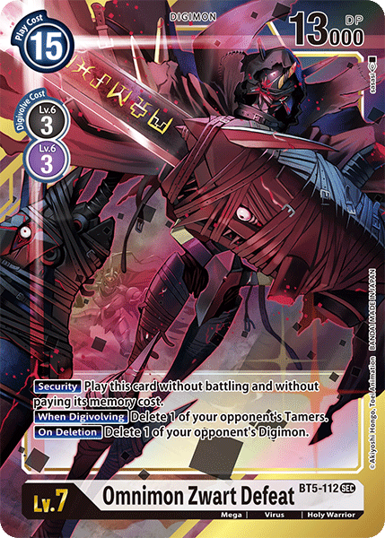 Omnimon Zwart Defeat [BT5-112] (Alternate Art) [Battle of Omni] | Arkham Games and Comics