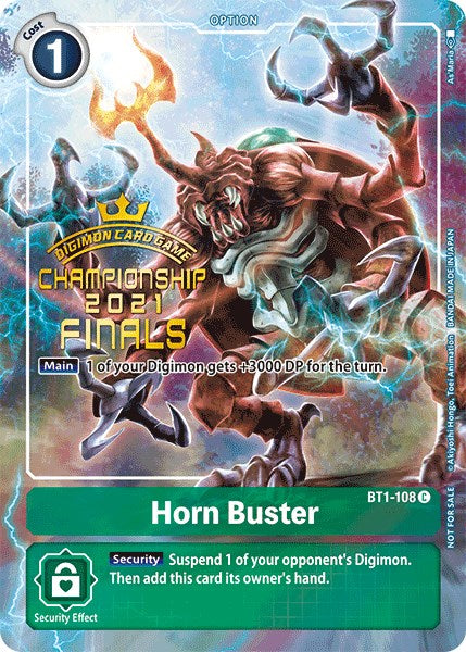 Horn Buster [BT1-108] (2021 Championship Finals Tamer's Evolution Pack) [Release Special Booster Promos] | Arkham Games and Comics