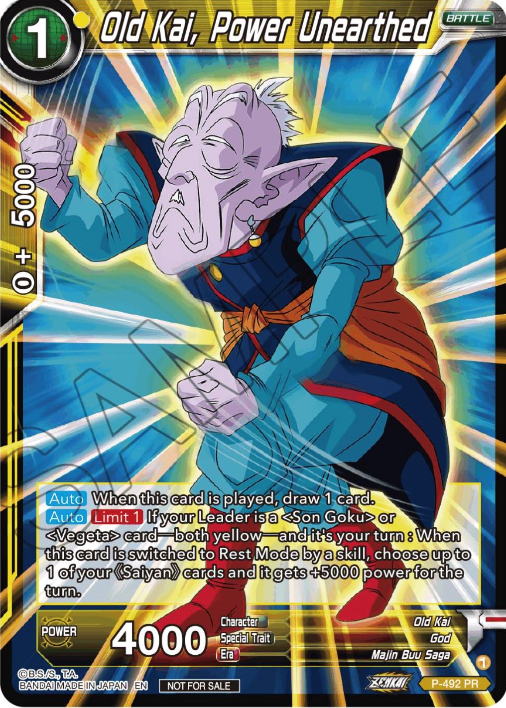 Old Kai, Power Unearthed (Zenkai Series Tournament Pack Vol.3) (P-492) [Tournament Promotion Cards] | Arkham Games and Comics