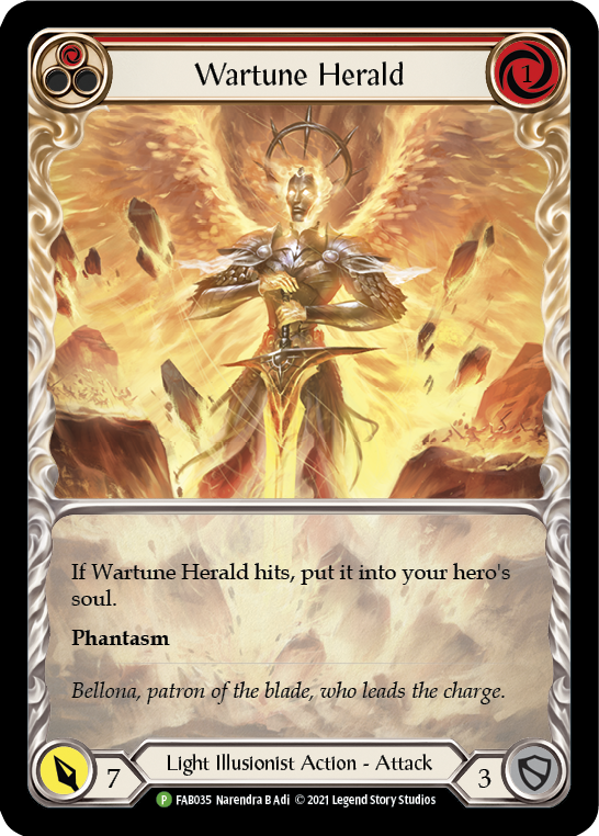 Wartune Herald (Red Extended Art) [FAB035] (Promo)  Rainbow Foil | Arkham Games and Comics