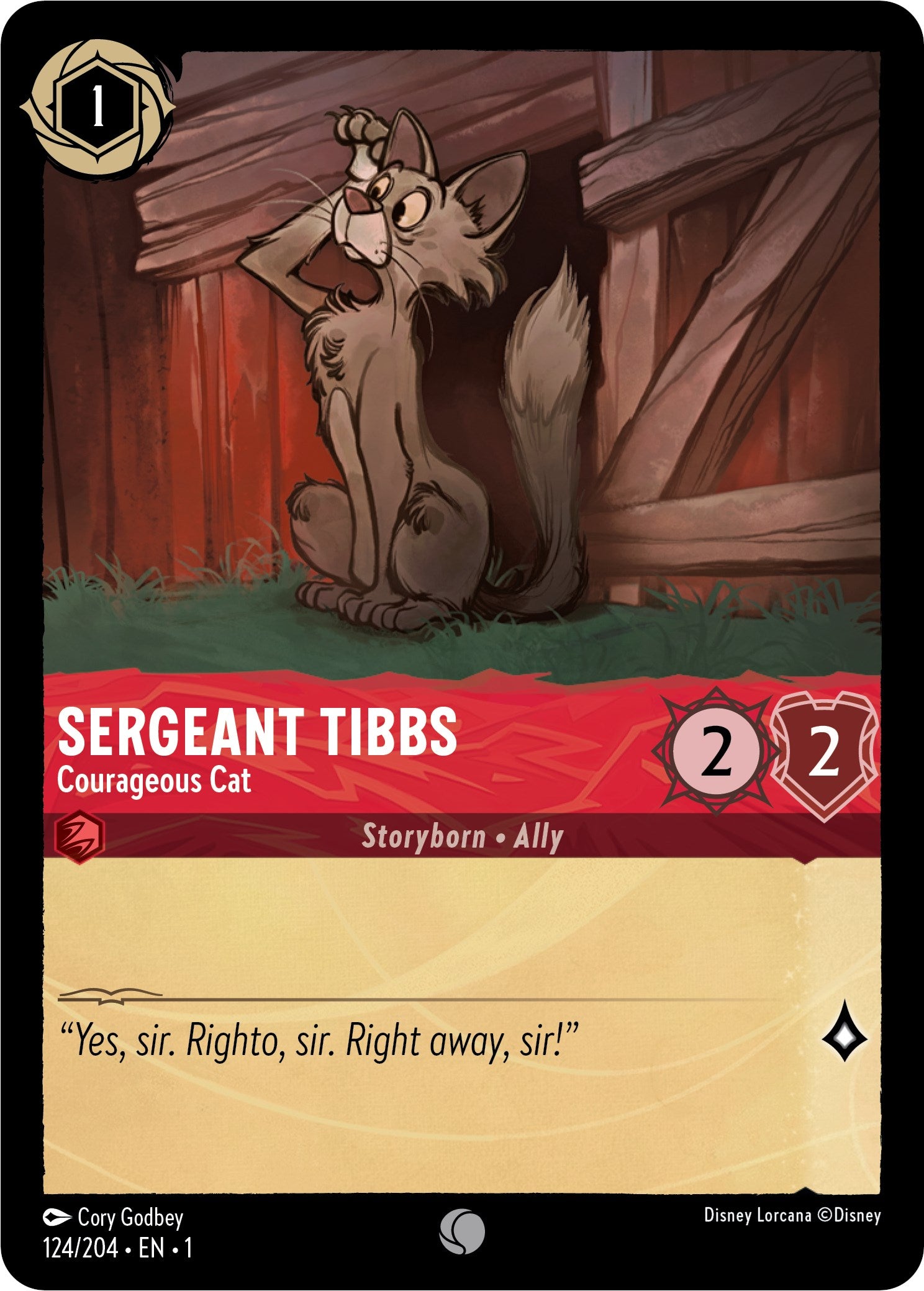 Sergeant Tibbs - Courageous Cat (124/204) [The First Chapter] | Arkham Games and Comics