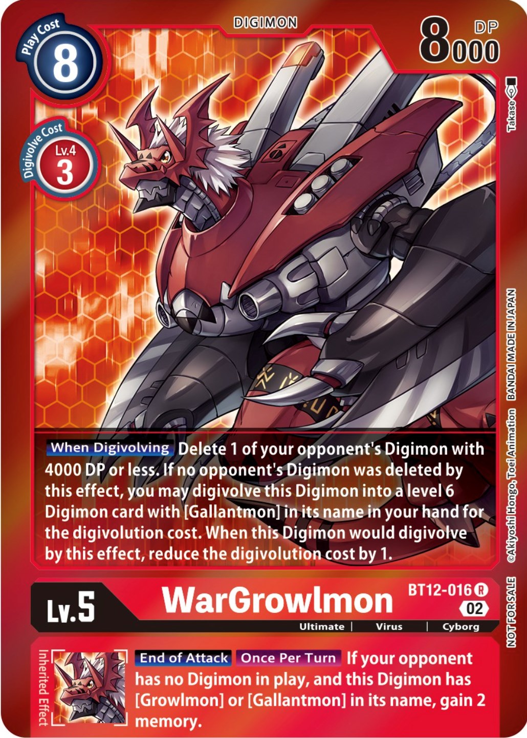 WarGrowlmon [BT12-016] (Tamer Party -Special-) [Across Time Promos] | Arkham Games and Comics