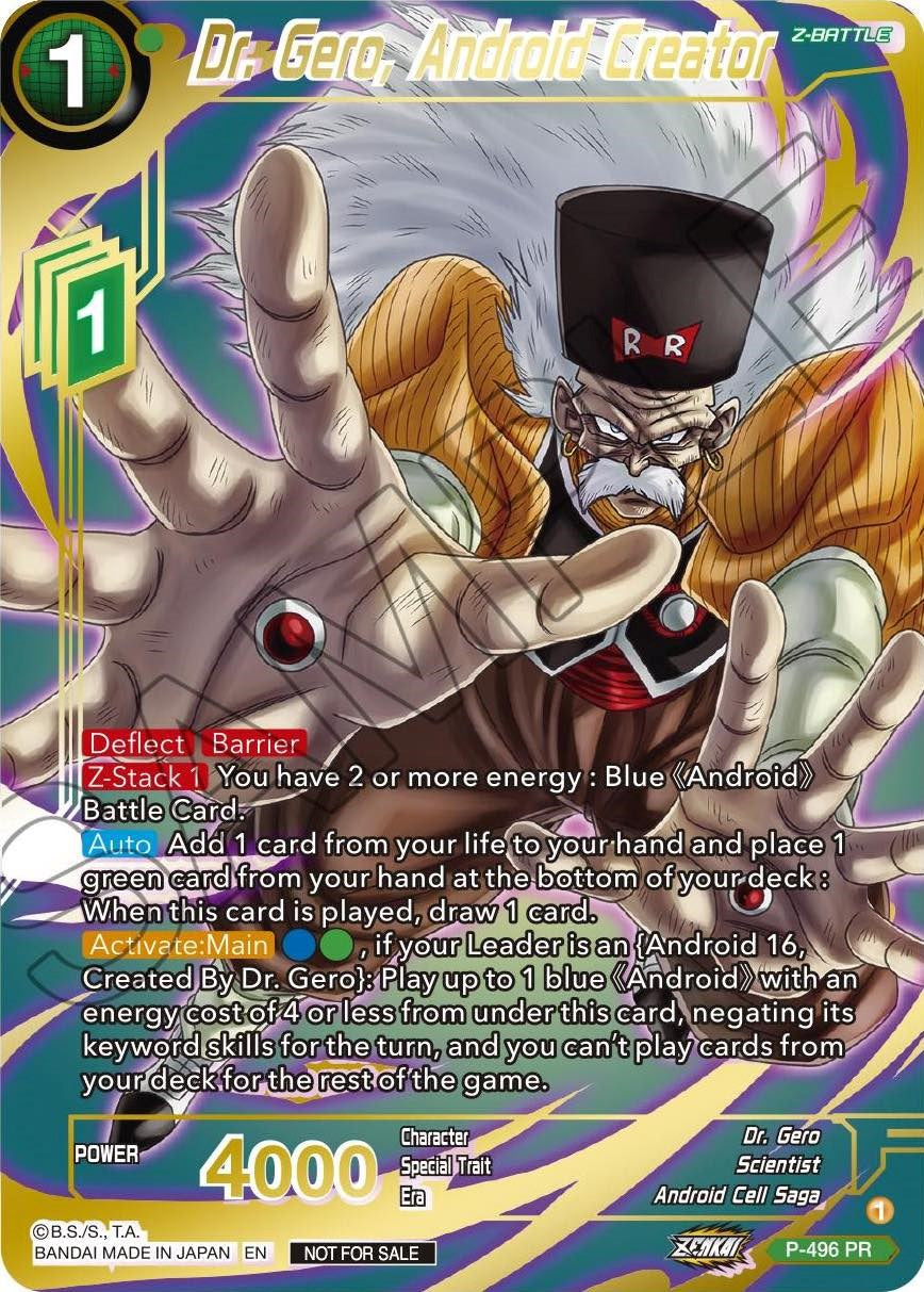 Dr. Gero, Android Creator (Gold Stamped) (P-496) [Promotion Cards] | Arkham Games and Comics