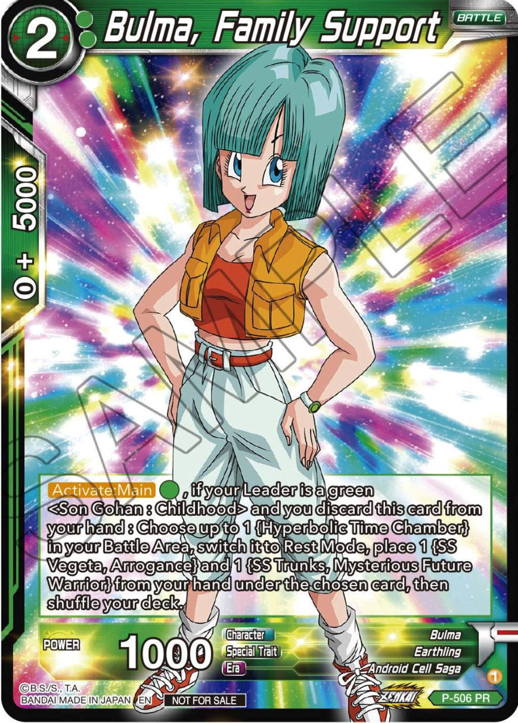 Bulma, Family Support (Zenkai Series Tournament Pack Vol.4) (P-506) [Tournament Promotion Cards] | Arkham Games and Comics