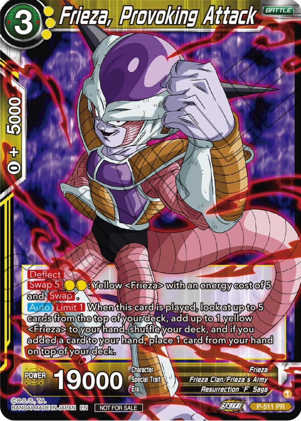 Frieza, Provoking Attack (Zenkai Series Tournament Pack Vol.4) (P-511) [Tournament Promotion Cards] | Arkham Games and Comics