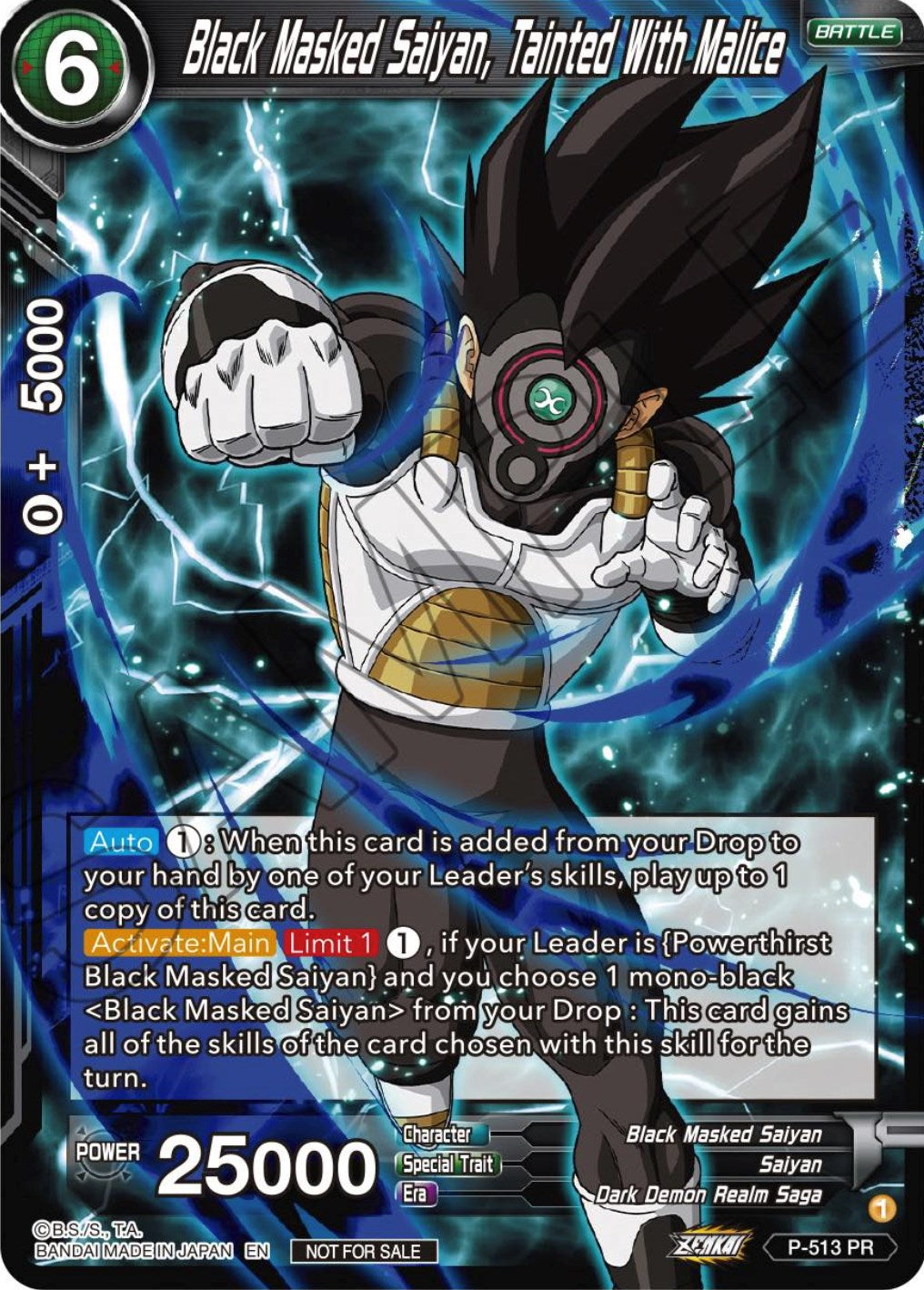 Black Masked Saiyan, Tainted With Malice (Zenkai Series Tournament Pack Vol.4) (P-513) [Tournament Promotion Cards] | Arkham Games and Comics