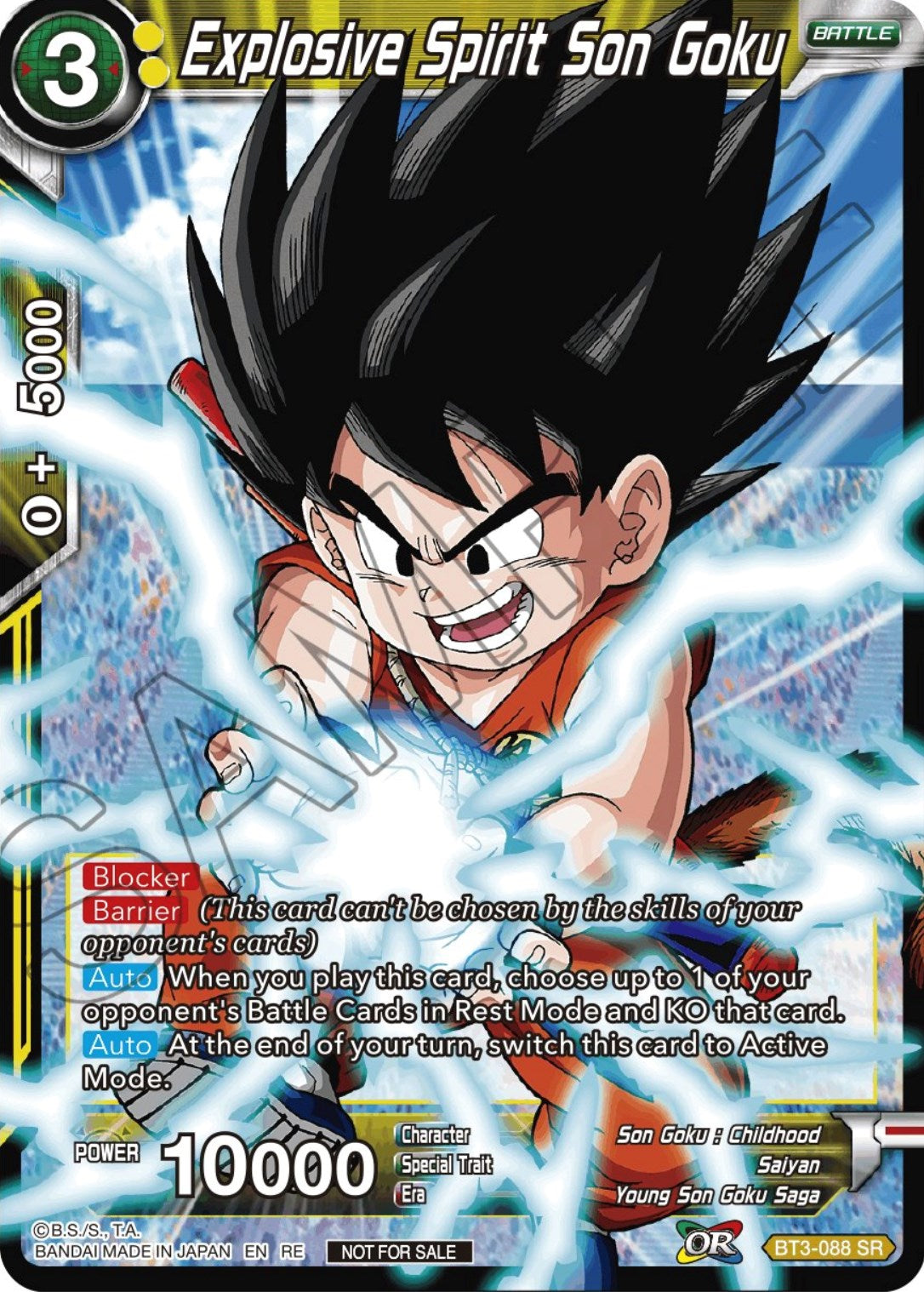 Explosive Spirit Son Goku (Championship Selection Pack 2023 Vol.2) (Silver Foil) (BT3-088) [Tournament Promotion Cards] | Arkham Games and Comics