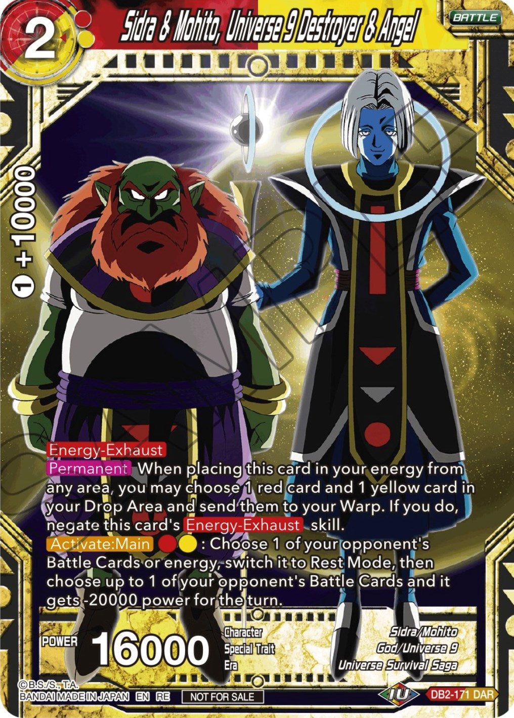 Sidra & Mohito, Universe 9 Destroyer & Angel (Championship Selection Pack 2023 Vol.2) (Silver Foil) (DB2-171) [Tournament Promotion Cards] | Arkham Games and Comics