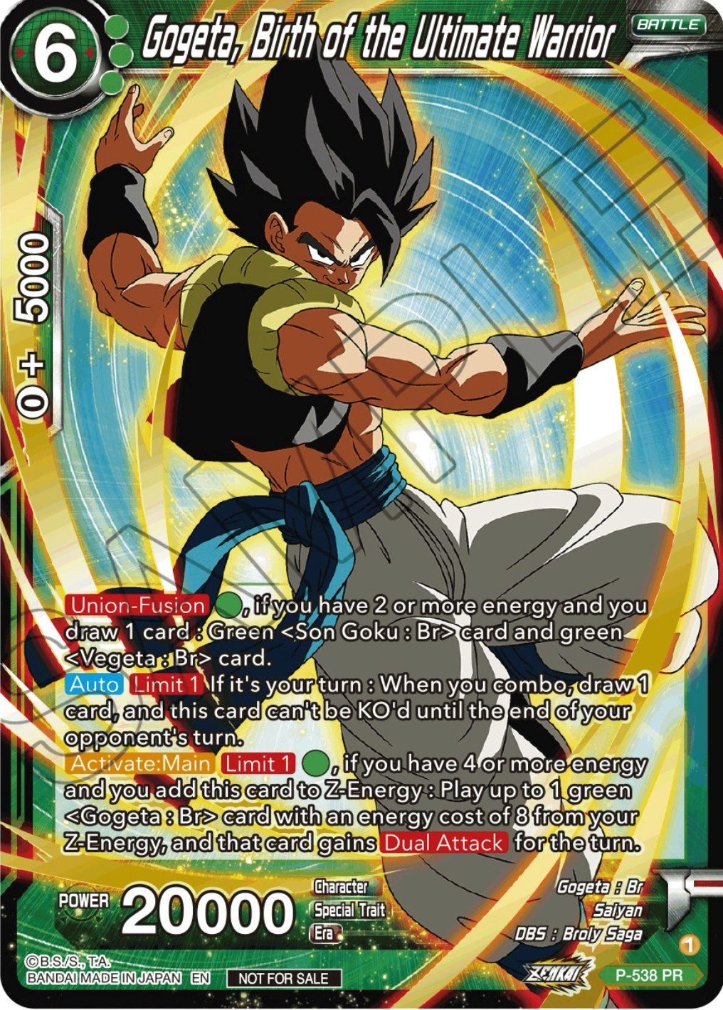 Gogeta, Birth of the Ultimate Warrior (Championship Selection Pack 2023 Vol.2) (Gold-Stamped Silver Foil) (P-538) [Tournament Promotion Cards] | Arkham Games and Comics