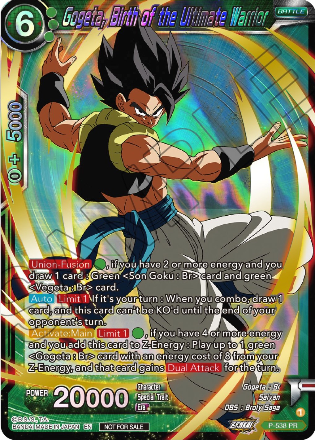 Gogeta, Birth of the Ultimate Warrior (Championship Selection Pack 2023 Vol.2) (Gold-Stamped Shatterfoil) (P-538) [Tournament Promotion Cards] | Arkham Games and Comics