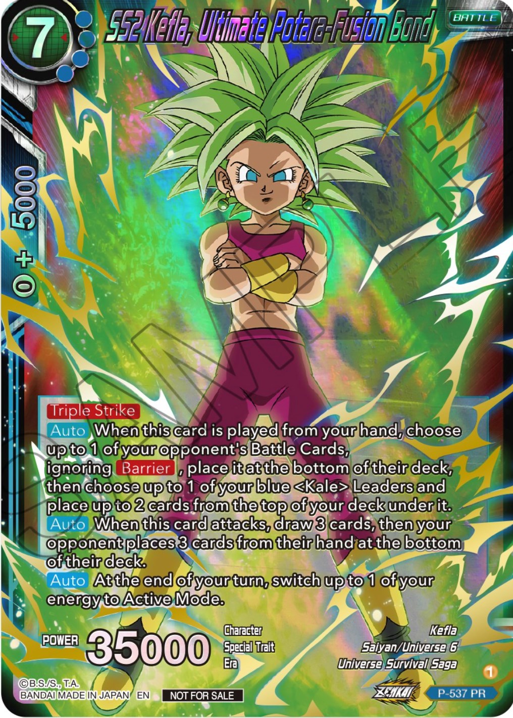 SS2 Kefla, Ultimate Potara-Fusion Bond (Championship Selection Pack 2023 Vol.2) (Gold-Stamped Shatterfoil) (P-537) [Tournament Promotion Cards] | Arkham Games and Comics