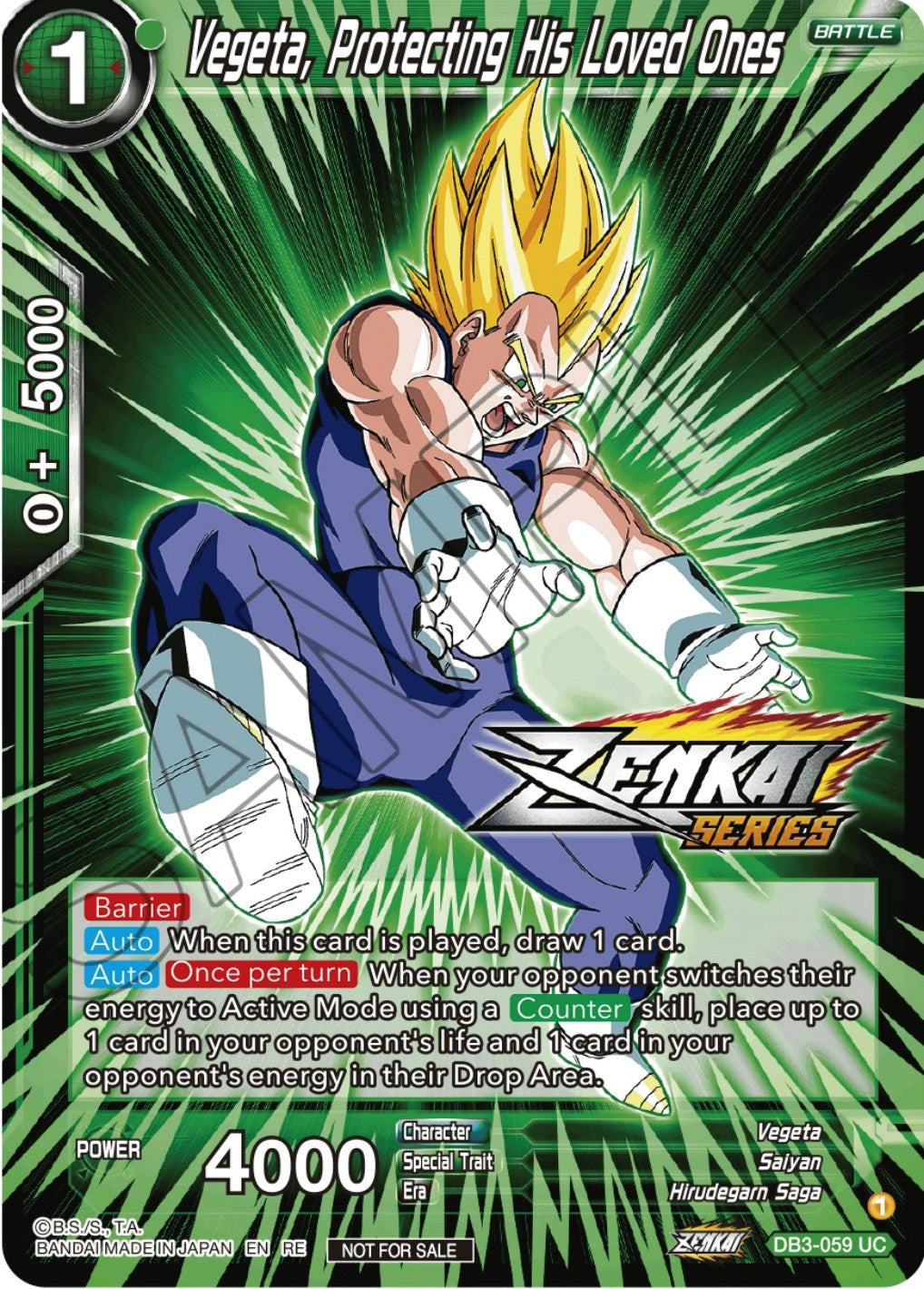 Vegeta, Protecting His Loved Ones (Event Pack 12) (DB3-059) [Tournament Promotion Cards] | Arkham Games and Comics