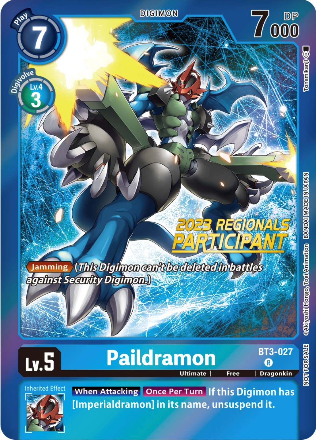 Paildramon [BT3-027] (2023 Regionals Participant) [Release Special Booster Promos] | Arkham Games and Comics