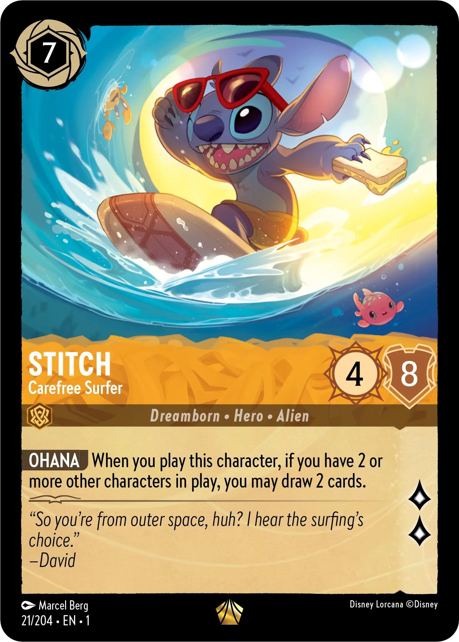 Stitch - Carefree Surfer (21/204) [The First Chapter] | Arkham Games and Comics
