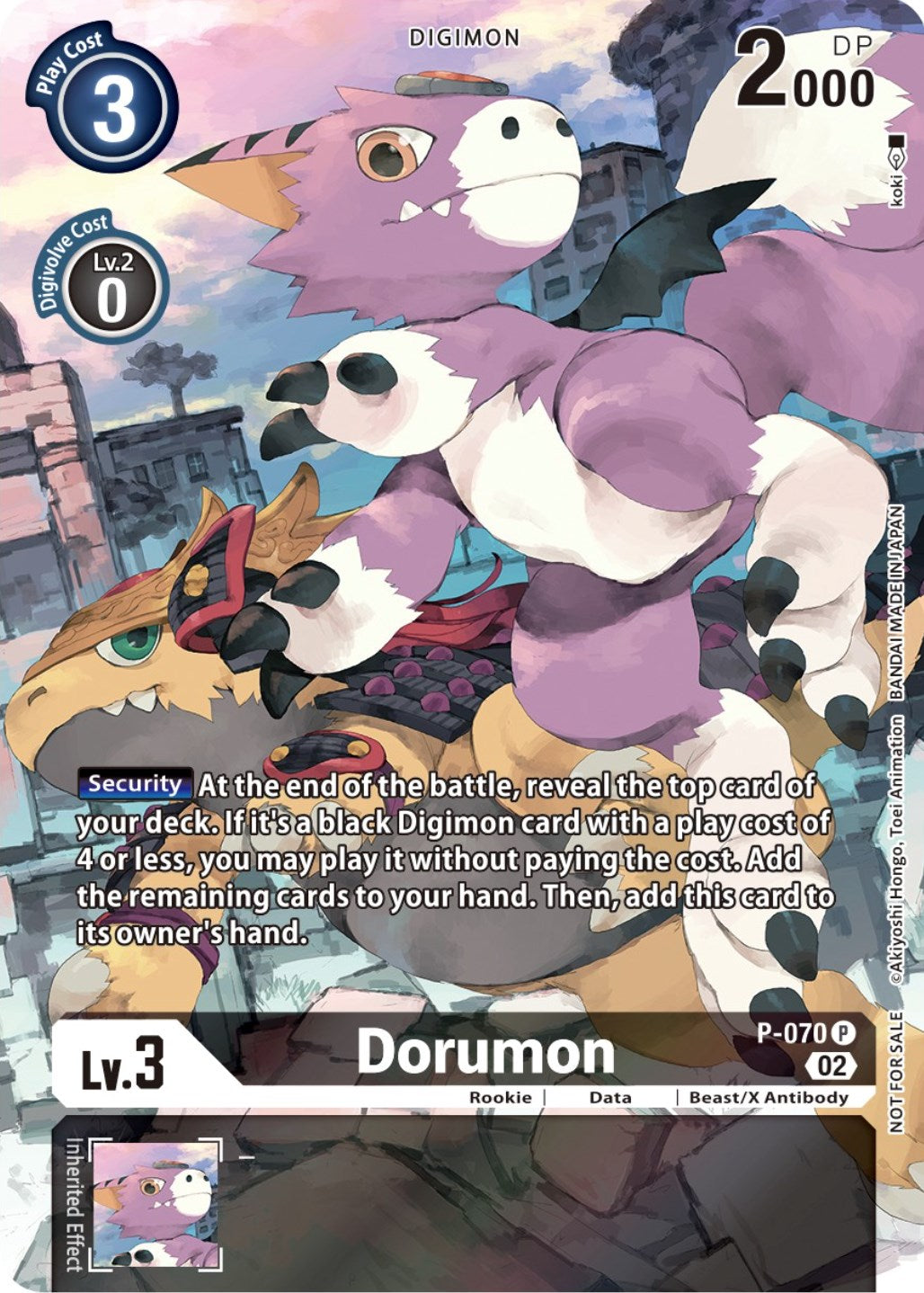 Dorumon [P-070] (Official Tournament Pack Vol. 10) [Promotional Cards] | Arkham Games and Comics