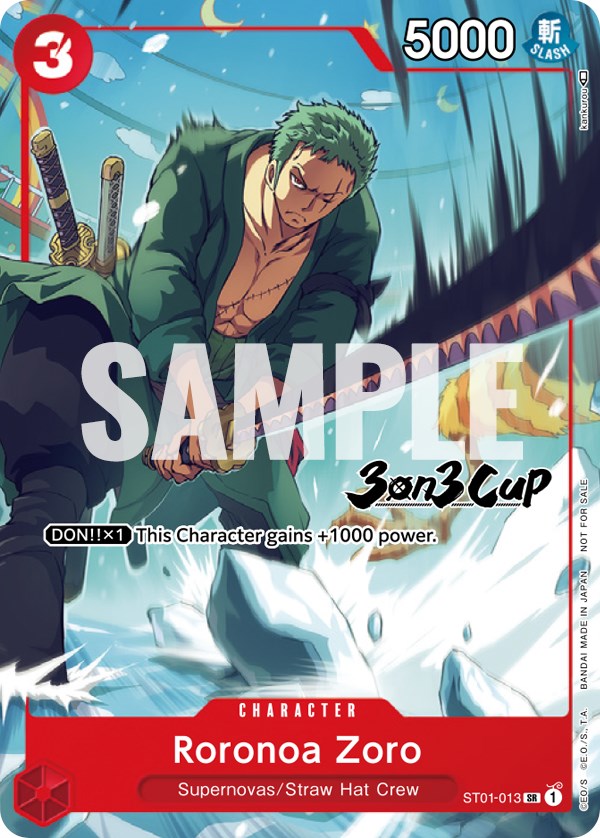 Roronoa Zoro (3-on-3 Cup) [Participant] [One Piece Promotion Cards] | Arkham Games and Comics