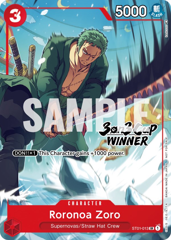 Roronoa Zoro (3-on-3 Cup) [Winner] [One Piece Promotion Cards] | Arkham Games and Comics