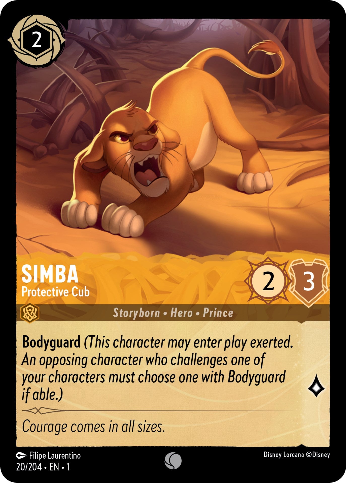 Simba - Protective Cub (20/204) [The First Chapter] | Arkham Games and Comics