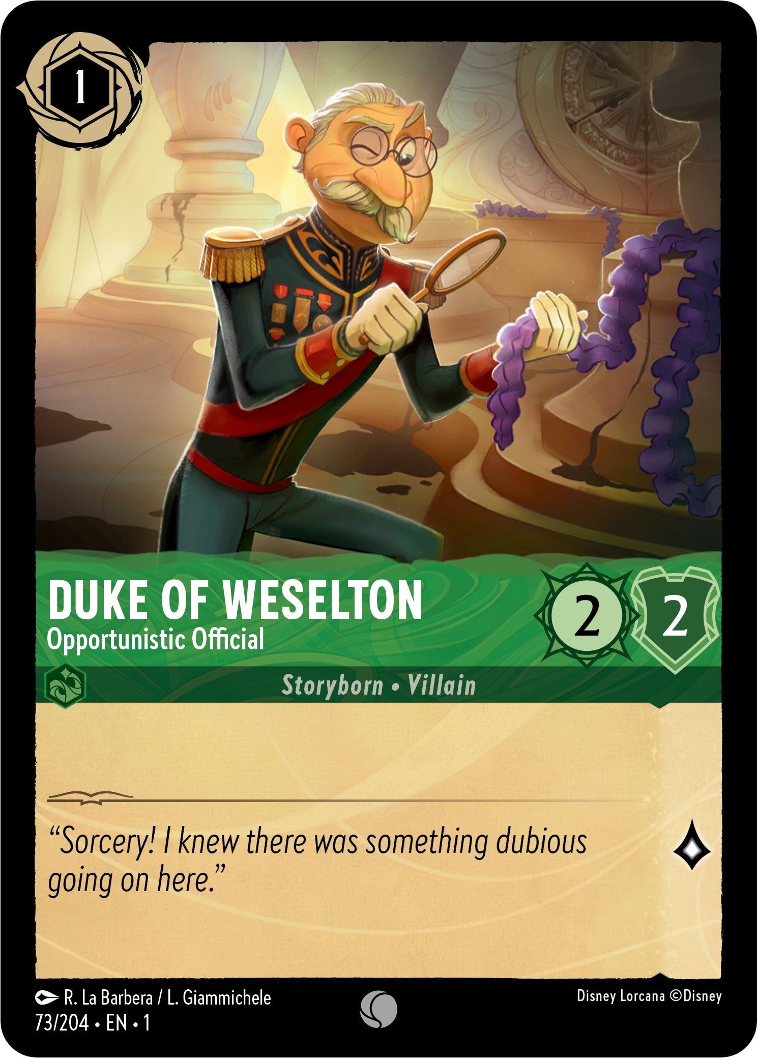 Duke of Weselton - Opportunistic Official (73/204) [The First Chapter] | Arkham Games and Comics