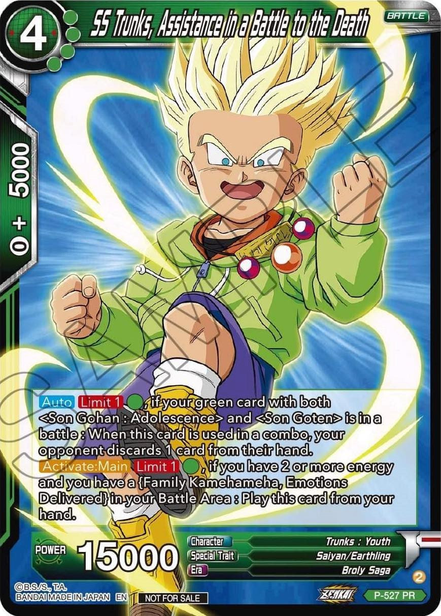 SS Trunks, Assistance in a Battle to the Death (Zenkai Series Tournament Pack Vol.5) (P-527) [Tournament Promotion Cards] | Arkham Games and Comics