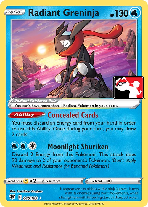 Radiant Greninja (046/189) [Prize Pack Series Three] | Arkham Games and Comics