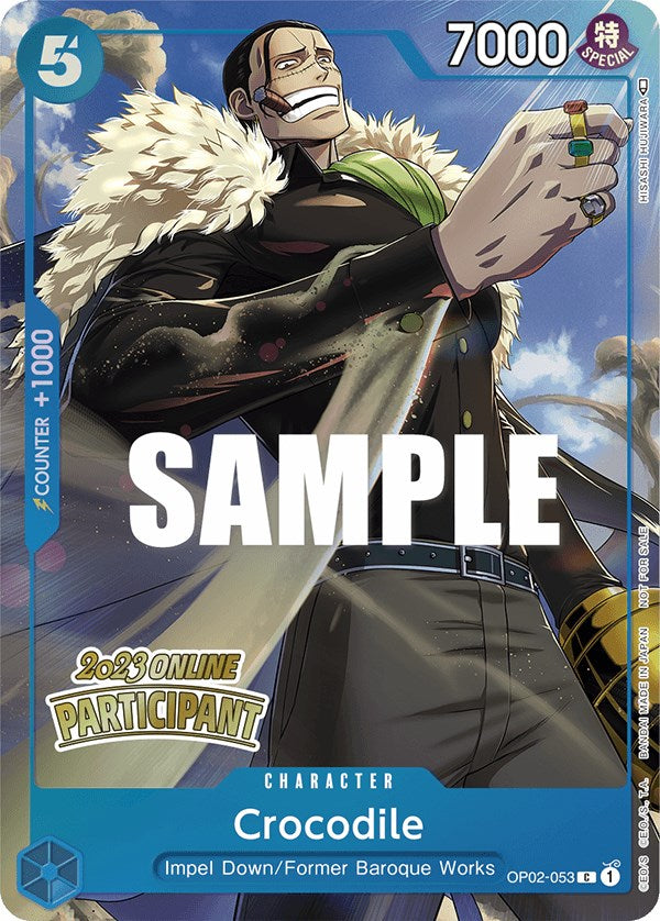 Crocodile (Online Regional 2023) [Participant] [One Piece Promotion Cards] | Arkham Games and Comics