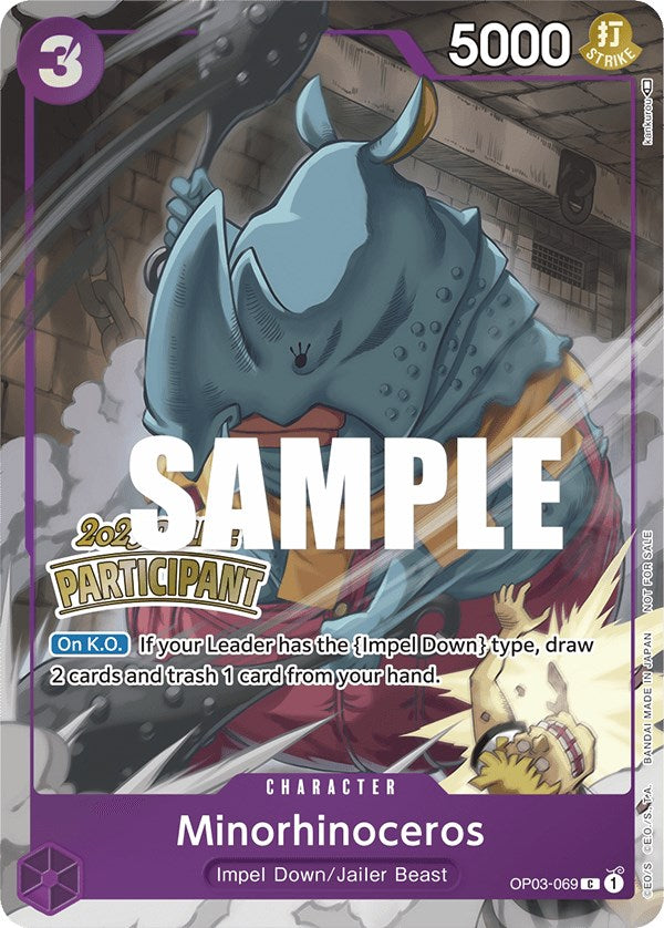 Minorhinoceros (Online Regional 2023) [Participant] [One Piece Promotion Cards] | Arkham Games and Comics