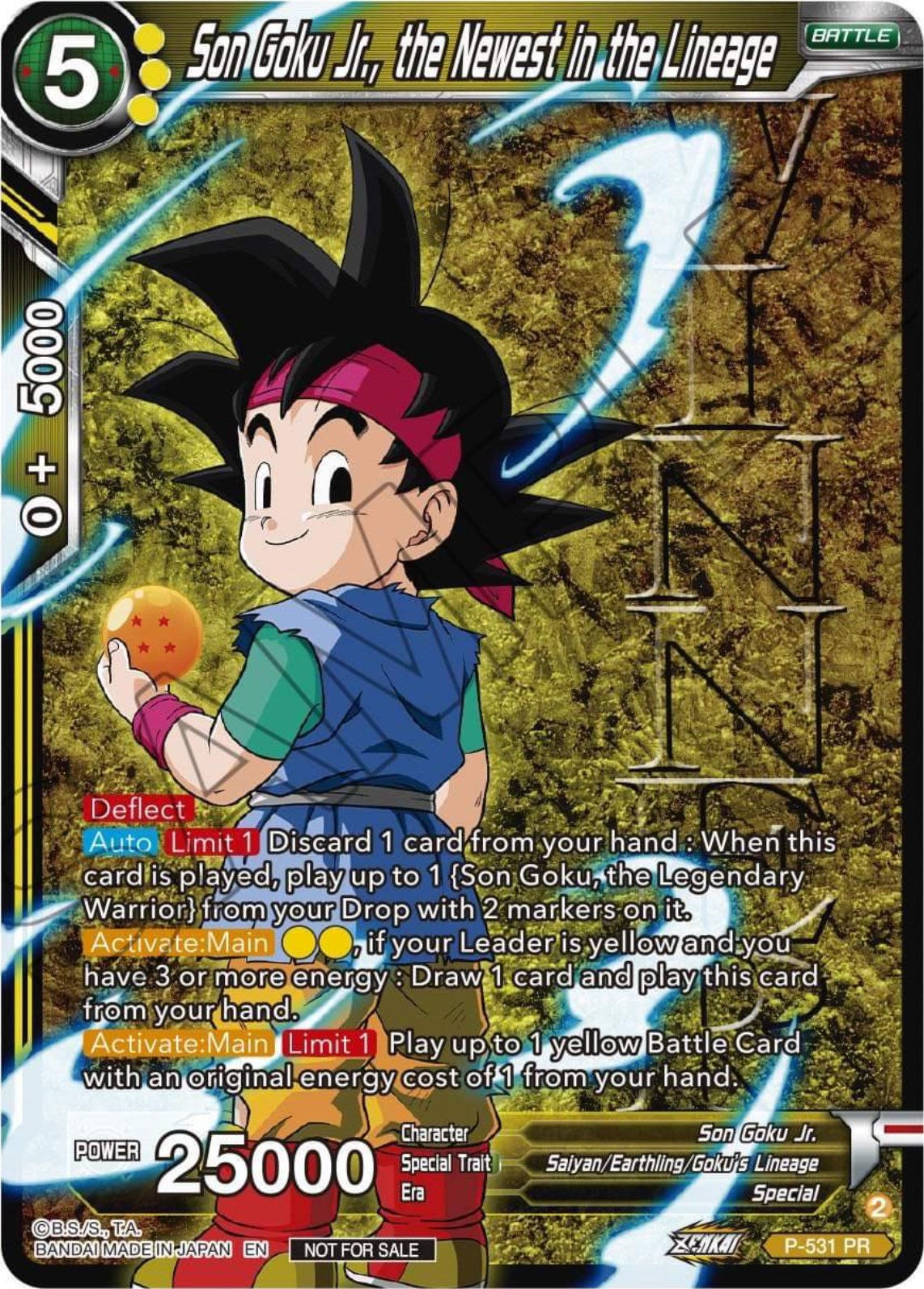 Son Goku Jr., the Newest in the Lineage (Winner-Stamped) (Zenkai Series Tournament Pack Vol.5) (P-531) [Tournament Promotion Cards] | Arkham Games and Comics