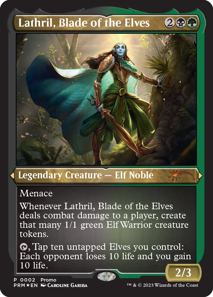 Lathril, Blade of the Elves (Foil Etched) [Media Promos] | Arkham Games and Comics