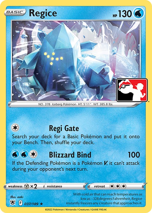 Regice (037/189) [Prize Pack Series Three] | Arkham Games and Comics