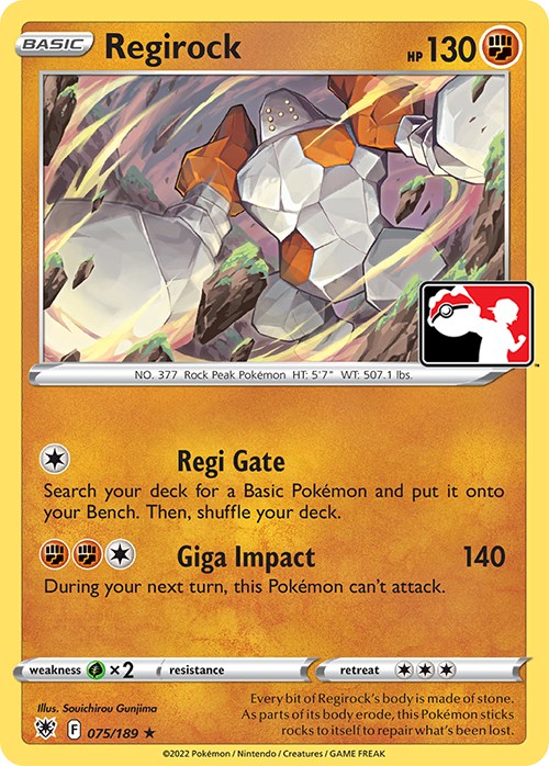 Regirock (075/189) [Prize Pack Series Three] | Arkham Games and Comics