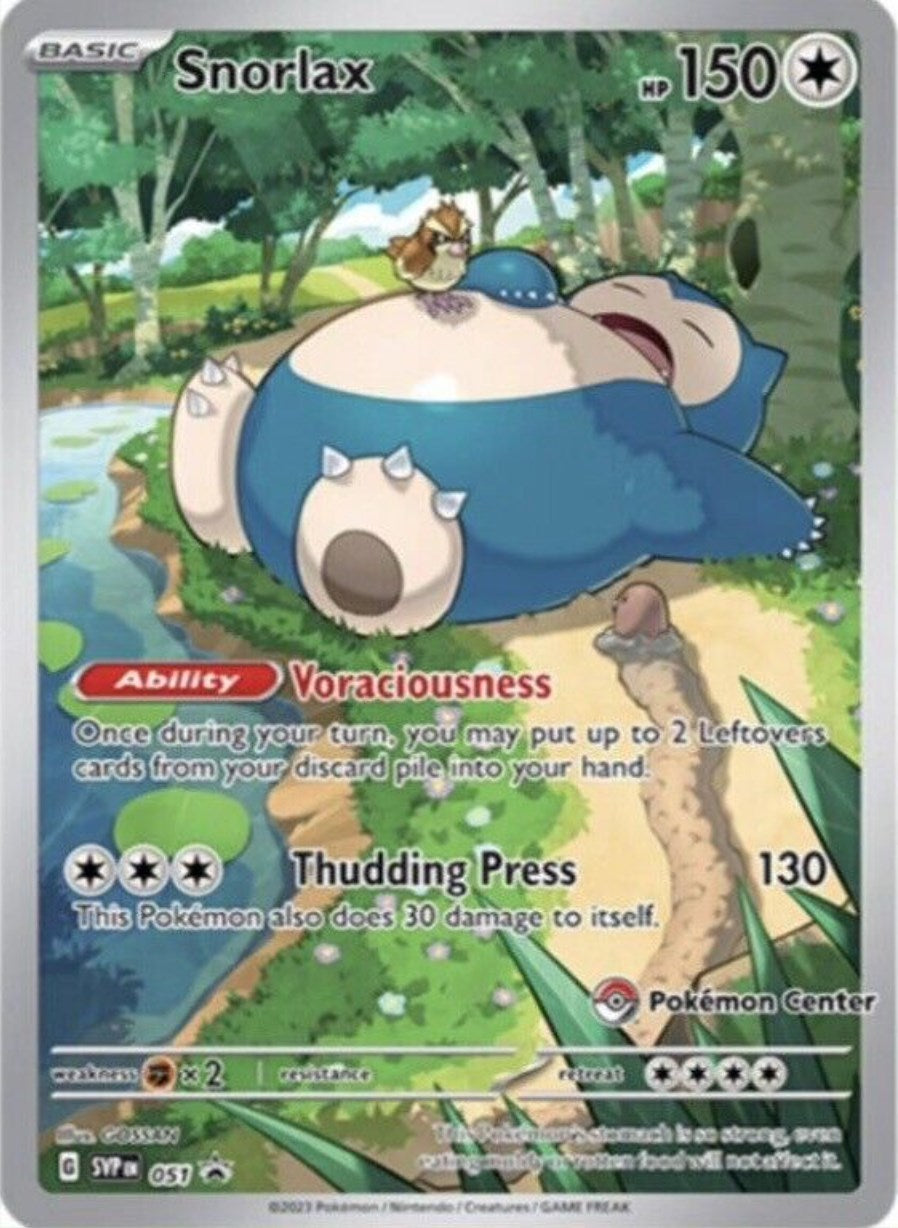 Snorlax (051) (Pokemon Center Exclusive) [Scarlet & Violet: Black Star Promos] | Arkham Games and Comics