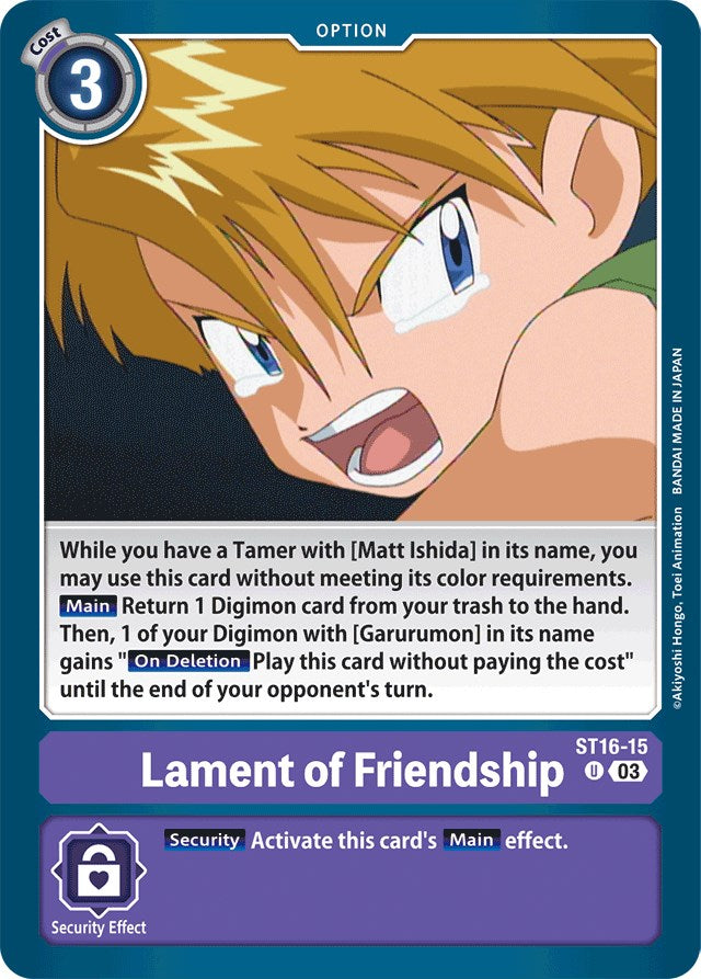 Lament of Friendship [ST16-15] [Starter Deck: Wolf of Friendship] | Arkham Games and Comics