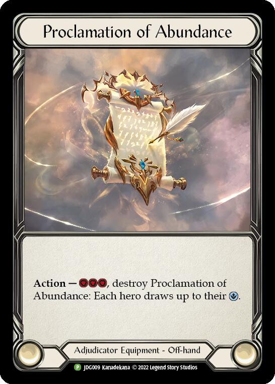 Proclamation of Abundance [JDG009] (Promo)  Cold Foil | Arkham Games and Comics