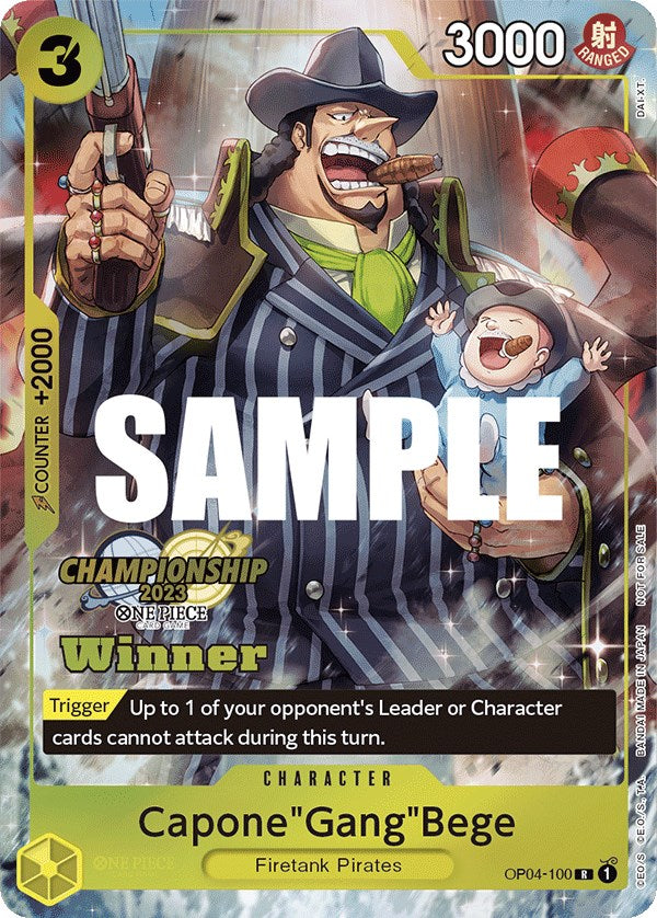 Capone"Gang"Bege (CS 2023 Top Players Pack) [Winner] [One Piece Promotion Cards] | Arkham Games and Comics