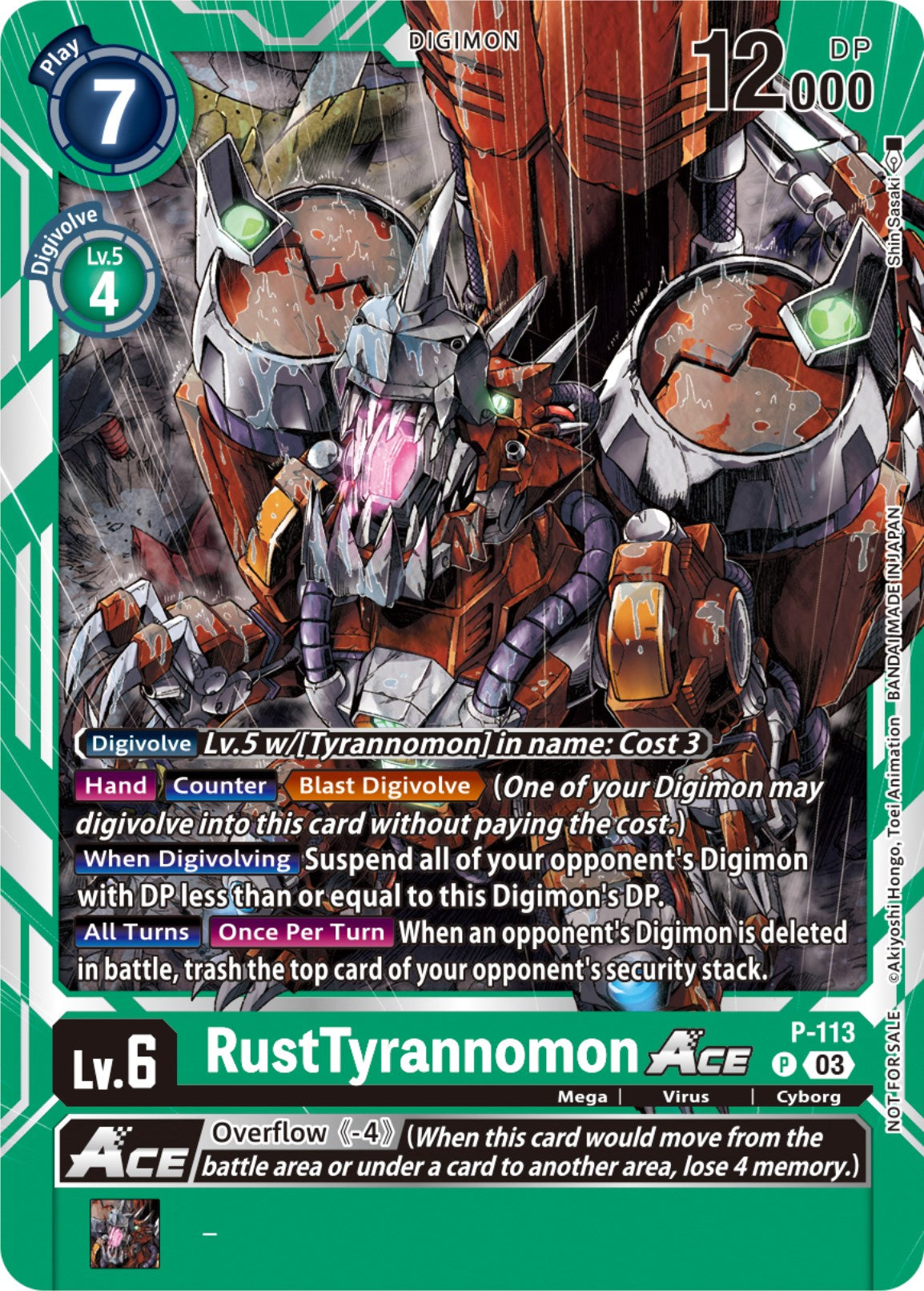 RustTyrannomon Ace [P-113] (3rd Anniversary Survey Pack) [Promotional Cards] | Arkham Games and Comics