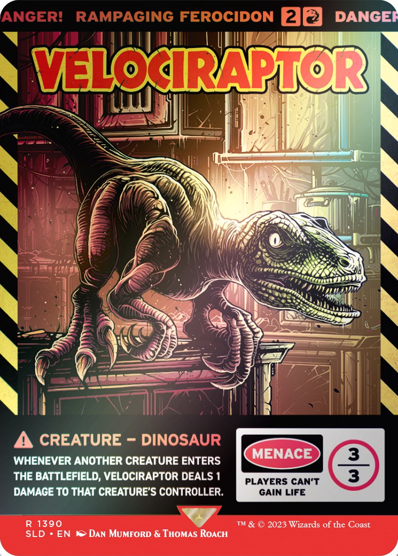 Velociraptor - Rampaging Ferocidon (Rainbow Foil) [Secret Lair Drop Series] | Arkham Games and Comics