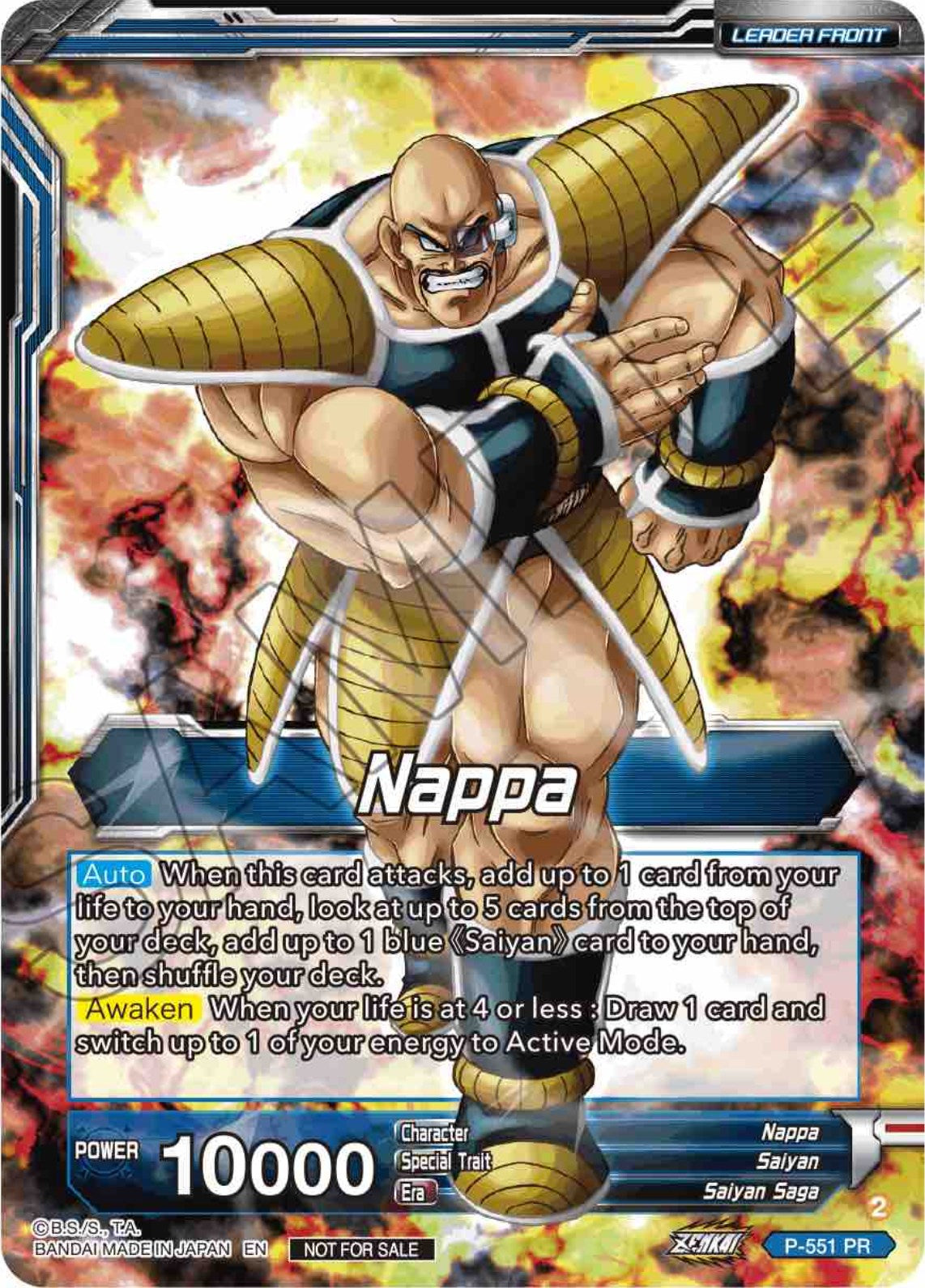 Nappa // Vegeta & Nappa, Saiyan Invasion (P-551) [Promotion Cards] | Arkham Games and Comics