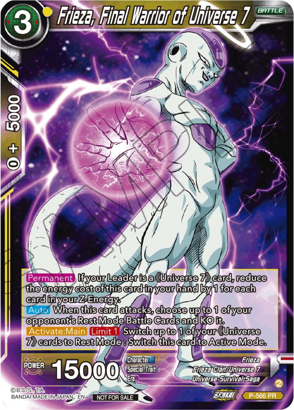 Frieza, Final Warrior of Universe 7 (Zenkai Series Tournament Pack Vol.6) (P-566) [Tournament Promotion Cards] | Arkham Games and Comics