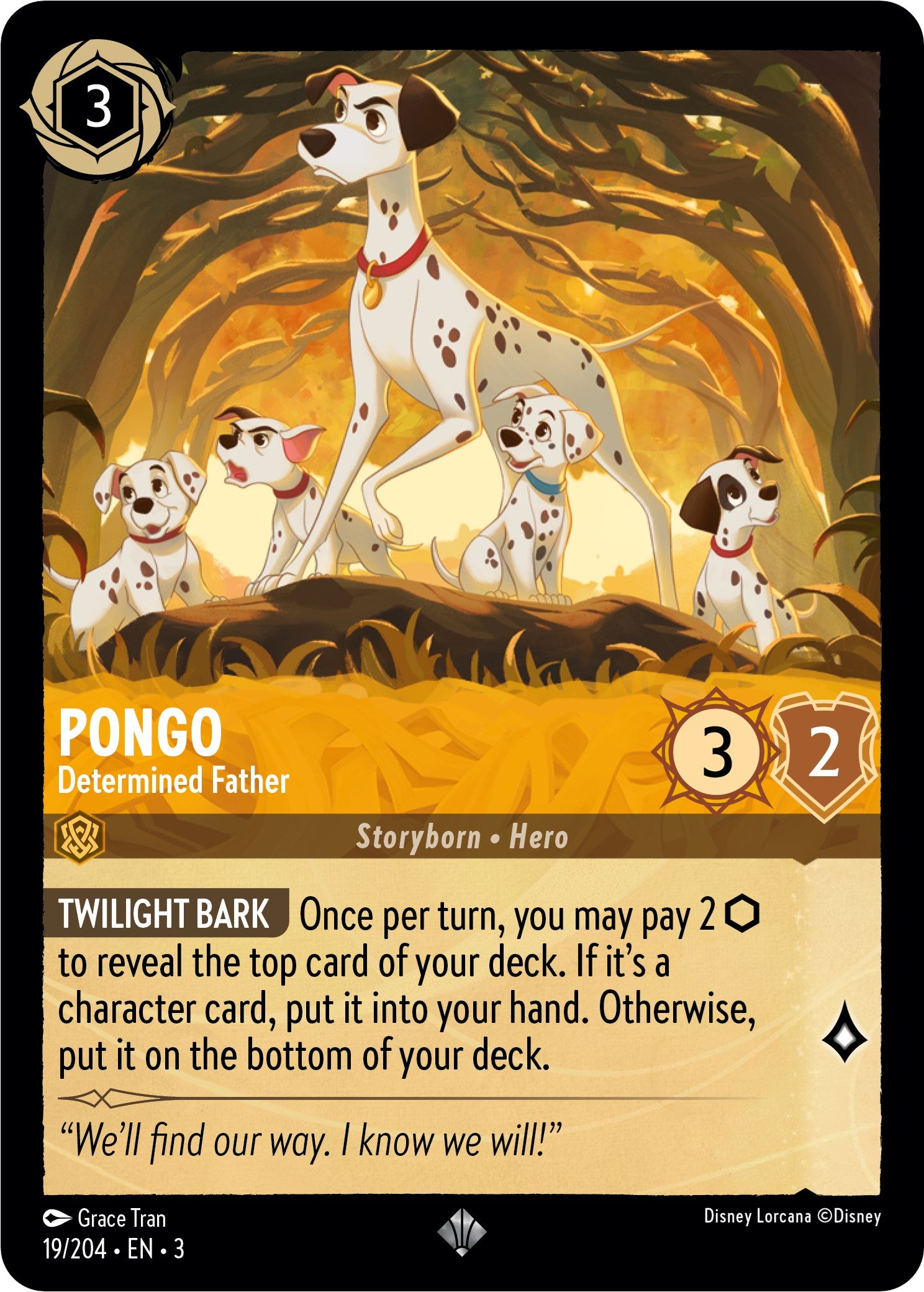 Pongo - Determined Father (19/204) [Into the Inklands] | Arkham Games and Comics