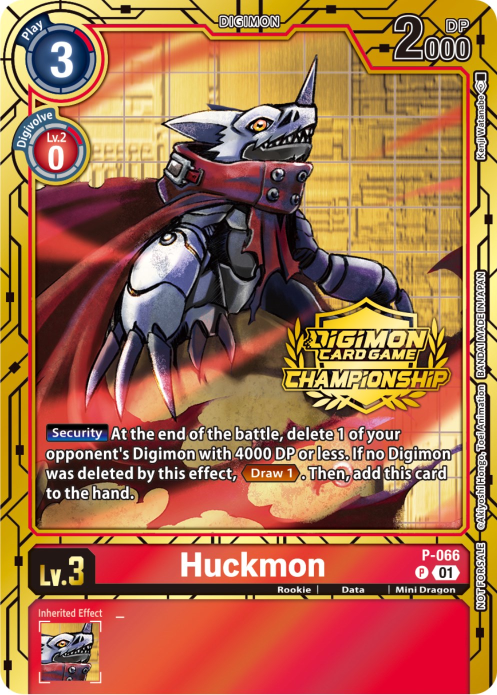 Huckmon [P-066] (Championship 2023 Gold Card Set) [Promotional Cards] | Arkham Games and Comics