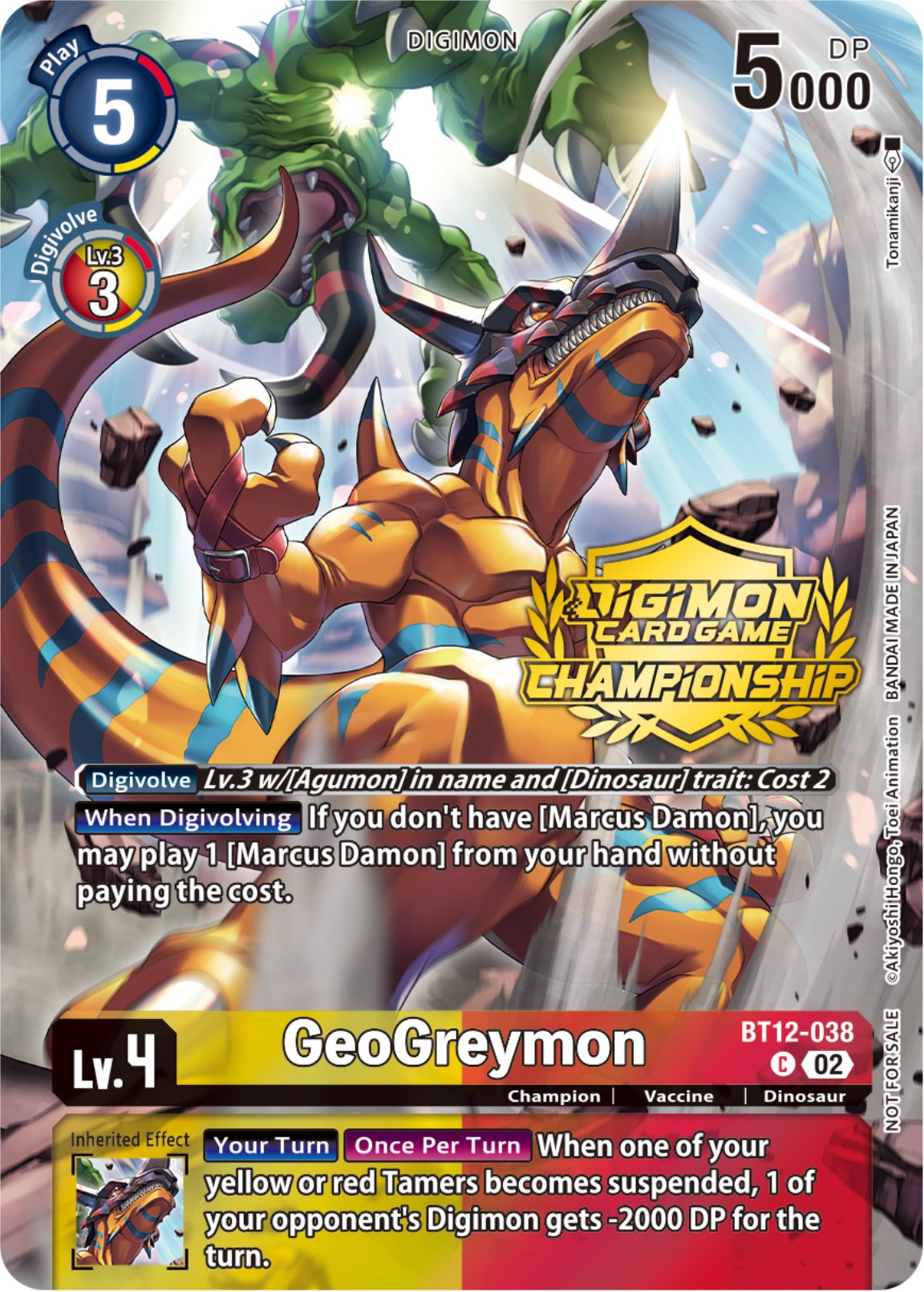 GeoGreymon [BT12-038] (Championship 2023 Tamers Pack) [Across Time Promos] | Arkham Games and Comics