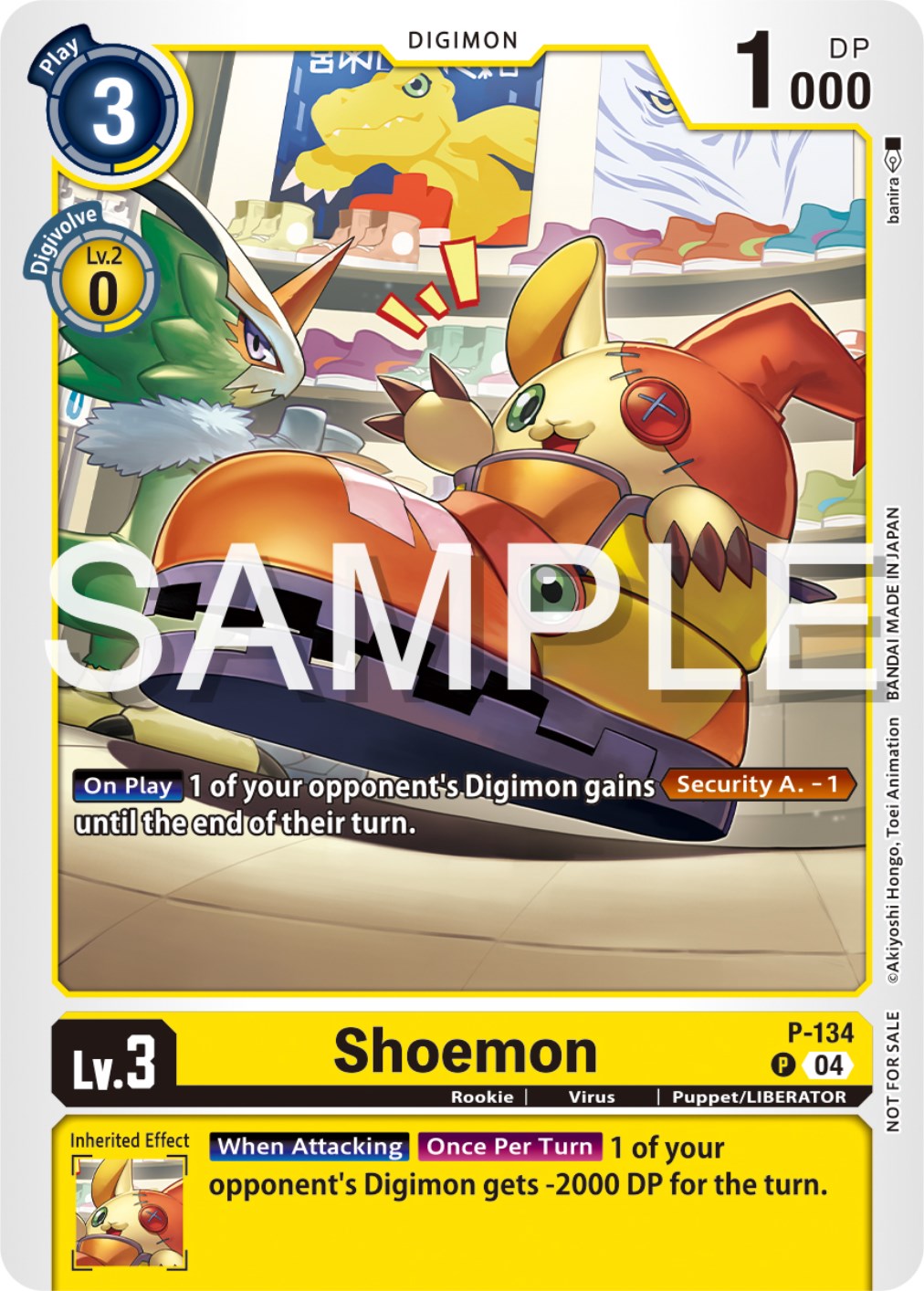 Shoemon [P-134] (Digimon Liberator Promotion Pack) [Promotional Cards] | Arkham Games and Comics