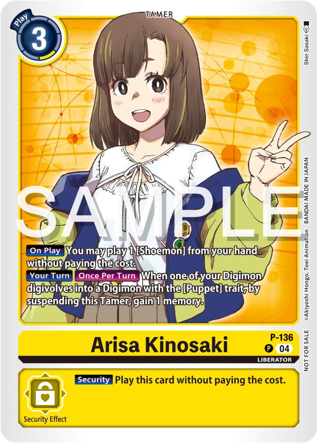 Arisa Kinosaki [P-136] (Digimon Liberator Promotion Pack) [Promotional Cards] | Arkham Games and Comics